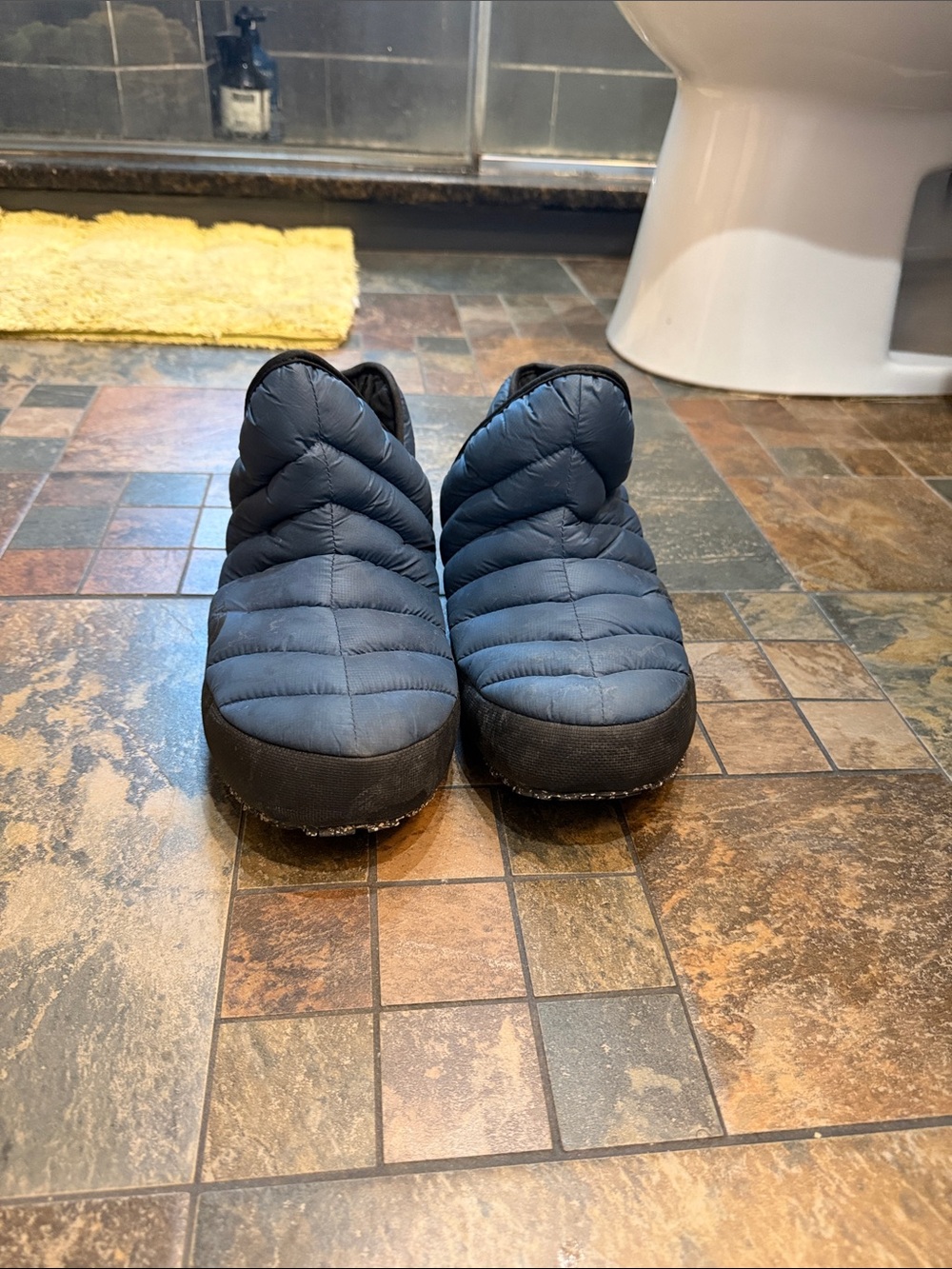 The North Face Men's Navy Quilted Slip-On Puffer Clogs